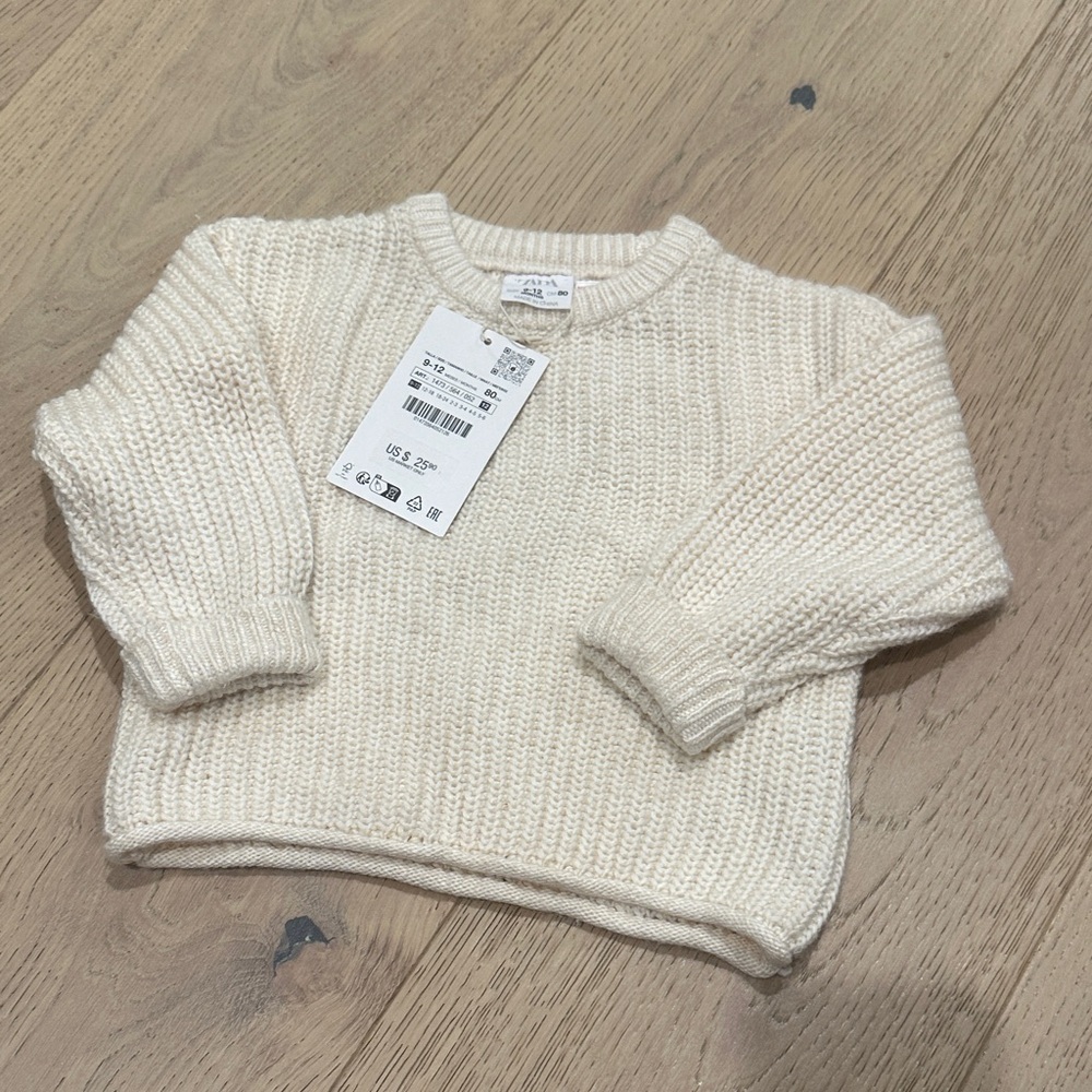 NWT - Zara Cream Knit Sweater for Kids
